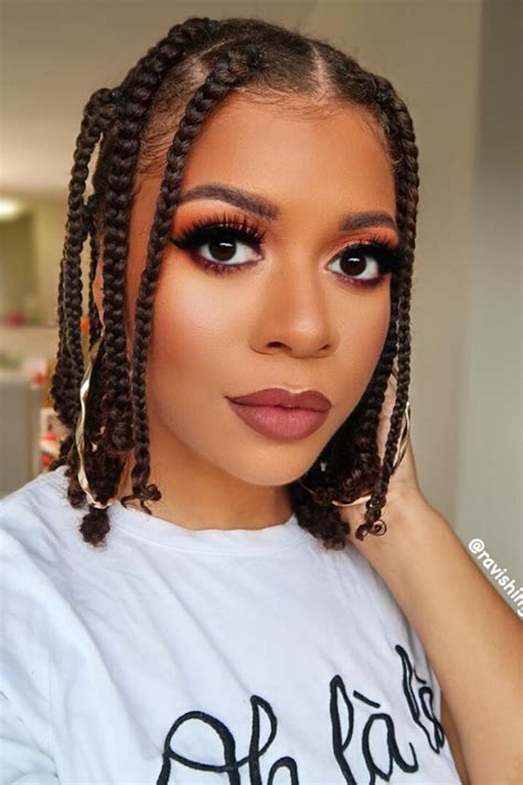 Short box braids are a type of hair-braiding protective style where the braids appear boxy or have square-shaped sections. . Quick braided hairstyles for black hair